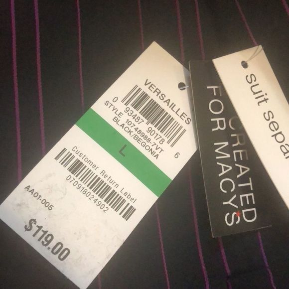 Bar III Black with Fuchsia Stripes Blazer - Picture 5 of 6